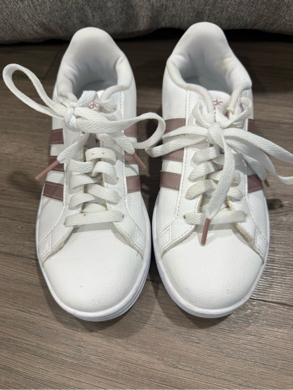 White Adidas  Sneakers with Rose Gold